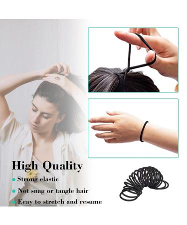 100 Piece Black No-Metal Hair Elastics - 4mm Small Bulk Ponytail Holders for Thick Curly Hair - Buy Online on GoSupps.com