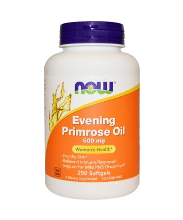 NOW Foods Evening Primrose Oil 500mg 500 (2 Packs of 250 softgels)
