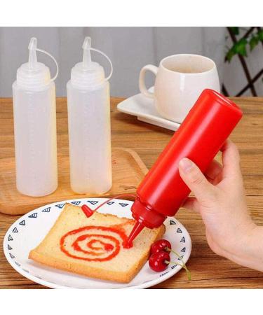 WELLXUNK 6pcs Sauce Bottle 8 oz Squeeze Condiment Bottle Plastic Sauce Bottle Used for Mustard Mayonnaise Olive Oil Barbecue Sauce BPA Free - Buy Online on GoSupps.com