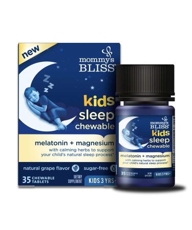 Mommy's Bliss Kids Sleep Chewable Melatonin + Magnesium Kids 3 Yrs+ Natural Grape 35 Chewable Tablets