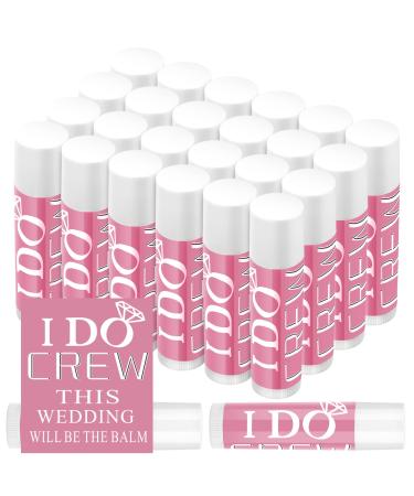 Suttmin 24 Pcs Bachelorette Lip Balm I Do Crew Wedding Party Gifts Bachelorette Lip Balm Gift Wedding Favors for Party Guest Supplies(Pink)