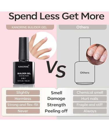 KANORINE 8-in-1 Pink Gel Nail Builder - Nail Strengthener & Extension Gel - 15ML Bottle - Buy Online on GoSupps.com