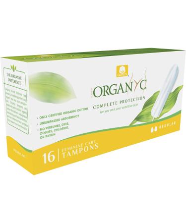 Organyc Organic Regular Tampons | 16 Eco-Friendly Tampons - Safe & Comfortable - Buy Online on GoSupps.com