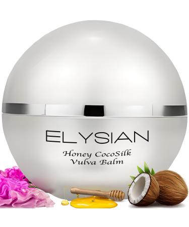 Elysian Honey CocoSilk Vulva Balm | Natural Vaginal Moisturizer | Vulva Cream with Hyaluronic Acid Honey Probiotics Soothing Herbs | Relieves Vaginal Dryness | Vaginal Cream