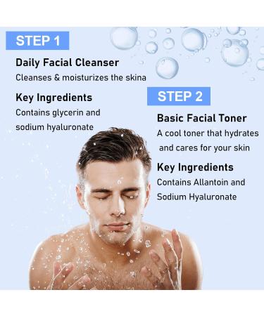 Men Skin Care Kit Refreshing Skincare Set for Face Wash Eye Cream Face Serum Toner Moisturizer Deep Hydrating Men Skincare Gift Set for All Skin Types (5PCS) - Buy Online on GoSupps.com