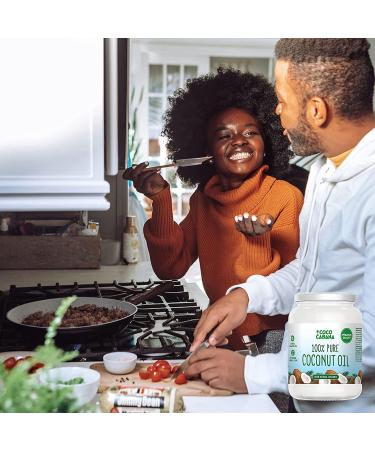Coco Cabana 100% Pure Coconut Oil 1L - Vegan, Gluten & Dairy Free - Natural Beauty Product for Skin & Hair - Cooking - 1000ml Glass Jar - Buy Online on GoSupps.com