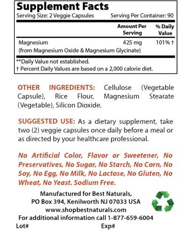 Best Naturals Vitamin K2 (MK7) with D3 & Magnesium Glycinate 425 mg - Buy Online on GoSupps.com