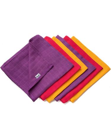 Divata Bunte Mini Mulltche 6er Set - Oeko-Tex Certified Baby Spitting Towels 35x35 cm Colorful Baby Washcloths for Girls - International Shipping - Buy Online on GoSupps.com