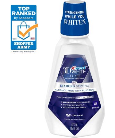 Crest 3D White Luxe Diamond Strong Mouth Rinse | Anticavity Fluoride Clean Mint 16 Fl Oz - International Shipping Available - Buy Online on GoSupps.com