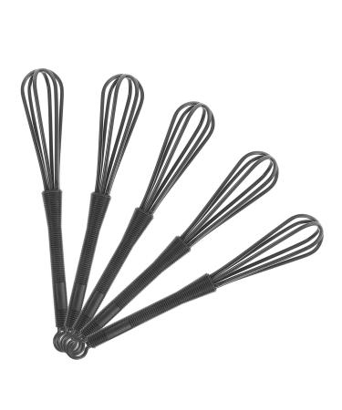 SOLUSTRE Fouets En Plastique Noir Lot De 5 Pour M lange Rapide Et Uniforme De Teintures Capillaires Et ufs Outil Semi-automatique Pour Salons Cuisine