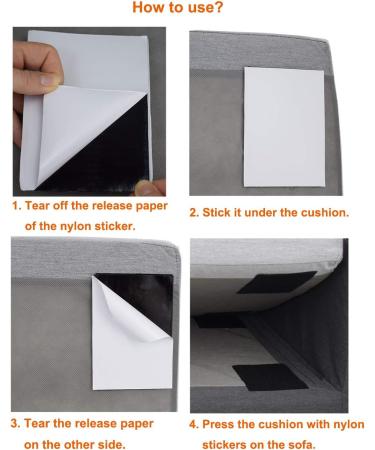 Aobrill Non Slip Cushion Pad  Hook Loop Tape for Reduce Couch Cushions Sliding (6 x 6 inch)- (8PCS  Black) 8 Black - Buy Online on GoSupps.com