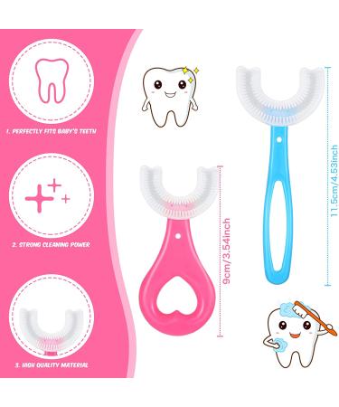 12-Piece Kids U-Shaped Toothbrush Set for 360 Degree Whole Mouth Cleaning | Soft Silicone Toddler Toothbrush with Handle for Boys & Girls - 2 Sizes - Buy Online on GoSupps.com