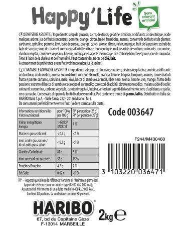 HARIBO Happy Life Assorted Jelly Candy Bulk Bag 2 kg - Buy Online on GoSupps.com