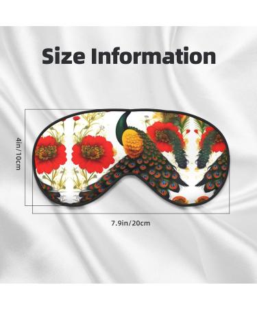 Peacock Red Flower Eye Mask - Soft Adjustable Sleep Mask for Men & Women | Comfortable Nighttime Eye Cover - Buy Online on GoSupps.com