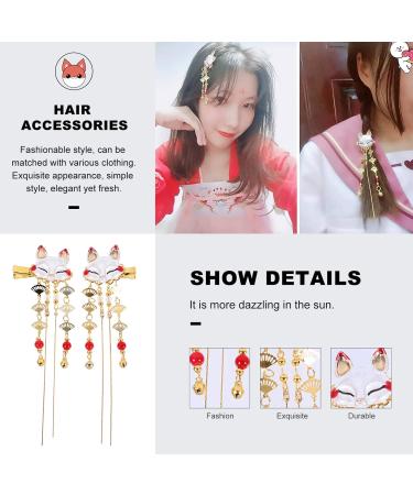 Lurrose 2Pcs Japanese Geisha Hair Clips | Vintage Chinese Tassel Hairpins | Bridal Kimono Hanfu Accessories for Women & Girls - Buy Online on GoSupps.com