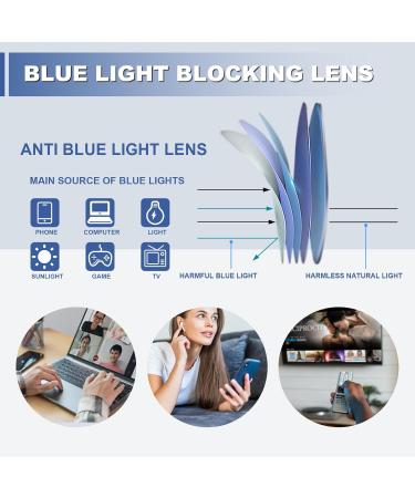 Amorays Rectangle Frame Reading Glasses for Men - Sport Style Flexible Anti-Blue Light Spring Hinges +3.00 Black - Buy Online on GoSupps.com