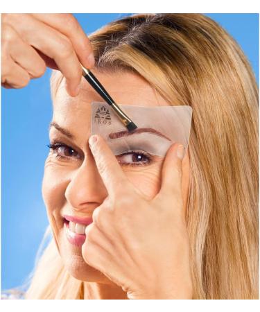 Ikos Eyebrow Shape Liner Set - Perfect for Blonde to Redhead with 3 Stencils Powder & Brush | International Shipping Available - Buy Online on GoSupps.com