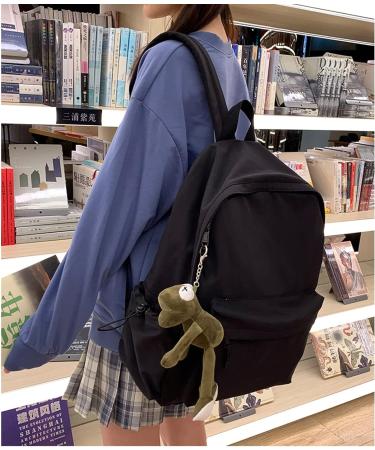 PAUBACK Black School Backpack for Girls - Water Resistant, Lightweight Book Bag for Teens - Simple Middle School Daypack - Buy Online on GoSupps.com
