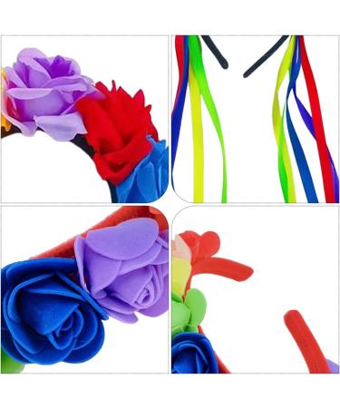 1 Rainbow Rose Streamer Headband 1 Rainbow Foam Rose Headband Pride Headband Flower Crown Headband Pride Day Headband - Buy Online on GoSupps.com