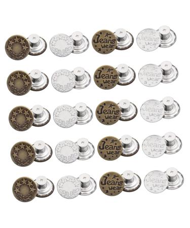 LALAFINA 40pcs Button Jeans Buckle Bamboo Hat Kids Waistband Extenders Pants Waist Buckle Accessories Replace A 1.5X1.5X0.6CM