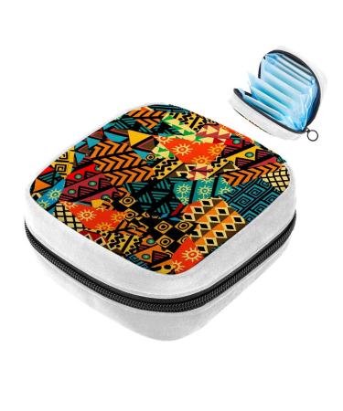 GIAPB Sanitary Napkin Storage Bag Period Bag Tampon Bag Makeup Bag Pad Pouch African Art Pattern Color237