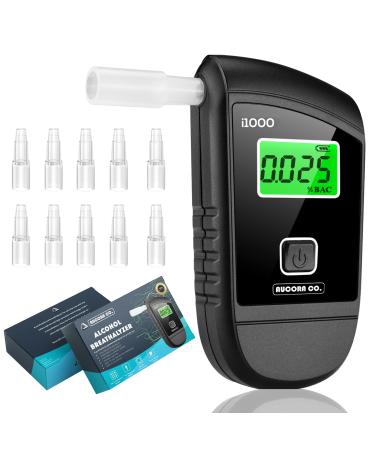 Breathalyzer, FDA Cleared Portable Alcohol Tester with Digital LCD Screen & 10x Mouthpieces, Fast Accurate Blood Alcohol Content Results, Professional-Grade Accuracy Personal Breathalyzers