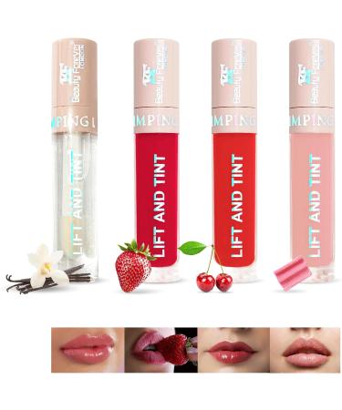 Beauty Forever Lift and Tint Plumping Lip Gloss with Fruity Flavours and Vitamin E Lip Plumper Lip Gloss 6ml (02 Strawberry Intense Red) - Buy Online on GoSupps.com