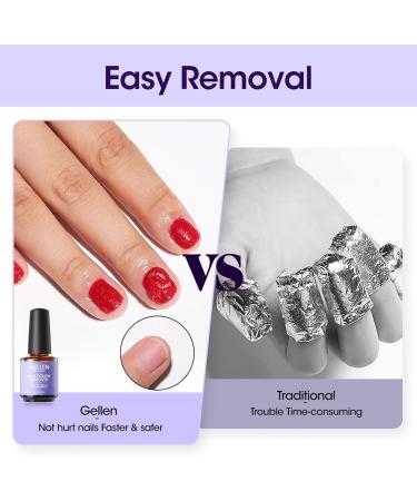 Gellen Gel Nail Polish Remover Gel Polish Remover for Nails with Cuticle Pusher and Nail File Easily & Quickly Remove Gel in 2-5 Minutes No Need Soaking Or Wrapping 15ml 1pc Gel Polish Remover - Buy Online on GoSupps.com