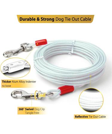 Patented 360 Rotatable Dog Anchor Stake - Strong Dog Stake with 20ft Cable for Small to Large Dogs up to 68 kg - 5 Hold Straps for 453.6 kg Tension - Buy Online on GoSupps.com