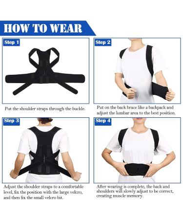 Adjustable Back Brace Posture Corrector for Women and Men - Improve Posture, Provide Lumbar Support - XL Size (37-41 Inch) - Buy Online on GoSupps.com