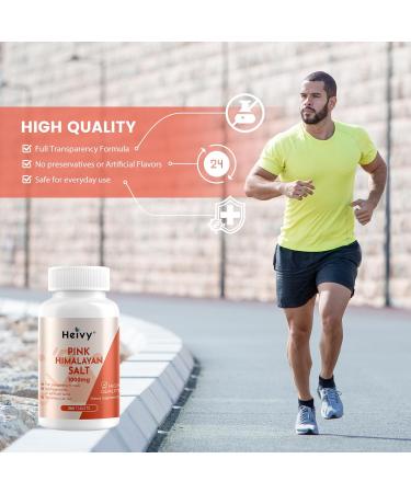 Heivy Pink Himalayan Salt Tablets 1000mg - Sodium Chloride 988mg, Non-GMO, Mineral-Rich Electrolyte Balance and Hydration, 365 Salt Tablets-Eectrolyte Supplement Unflavored - Buy Online on GoSupps.com