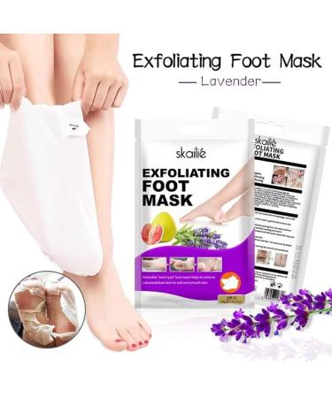 Exfoliating Foot Peel Mask - Lavender & Grapefruit | Deep Exfoliation for Soft Smooth Feet in 1 Week (1 Pair) | Callus Remover & Dead Skin Peeling - Buy Online on GoSupps.com