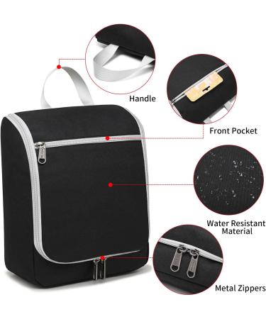 Della Gao Travel Toiletry Bag for Women Men - Water-Resistant Organizer for Makeup, Shampoo, Toiletries - Hanging Hook, Black - Buy Online on GoSupps.com