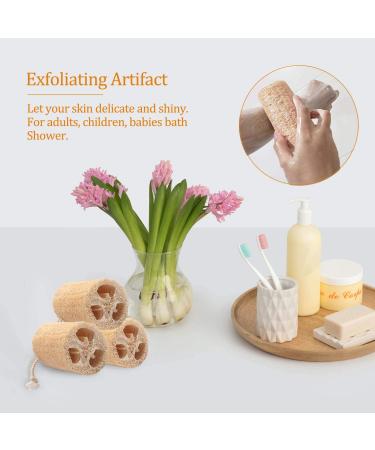 PioneerHiker 100% Natural Unbleached Loofah Sponge - Exfoliating Bath Scrubber for Adults - 3 Pack - Buy Online on GoSupps.com