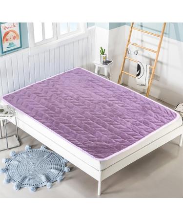 Liveinu Waterproof Plus Fleece Mattress Protector | Anti-Slip Breathable Reusable Absorbent Pads for Babies & Seniors | 90x120cm Violet - Buy Online on GoSupps.com