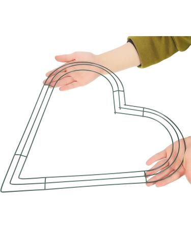 3 Pack Heart Shaped Wire Wreath Frame Set - 16 Inch Green Metal Rings for Valentine's Day, Weddings, and Home Decor - Buy Online on GoSupps.com