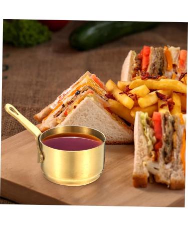 Zerodeko Metal Bowls 2pcs Sauce Milk Cup 304 Stainless Steel Sauce Plate Household Milk Warmer Pot 8.5X5.3X3.2CMx2pcs Goldenx2pcs - Buy Online on GoSupps.com