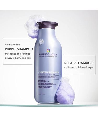 Pureology Strength Cure Blonde Purple Shampoo and Conditioner Set - 9 Fl Oz (Pack of 2) | Sulfate-Free, Vegan, Paraben-Free | Tones & Fortifies Brassy Hair - Buy Online on GoSupps.com