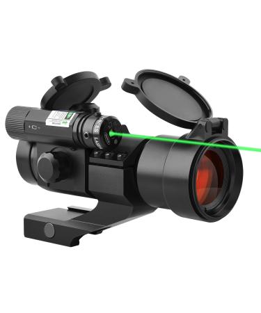 CVLIFE 1x30mm Red Dot Sight Scope with Green Laser Reflex Sight for 20mm Cantilever Mount