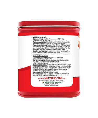 Nutridom Canadian Chaga Mushroom Tea Grind Pebbles Wild-Harvested Hand-Picked 160 g - Buy Online on GoSupps.com