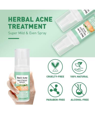 Back Acne Treatment Spray With Herbal Formula 2% Salicylic Acid & Tea Tree Oil - Body Acne Solution 120ml 1PCS - Buy Online on GoSupps.com