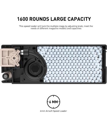 Ludex 6mm Airsoft Speed Loader - 1600 Round Capacity for M4/M16 Mid-Cap Magazines | Fast & Easy BB Loading - Buy Online on GoSupps.com