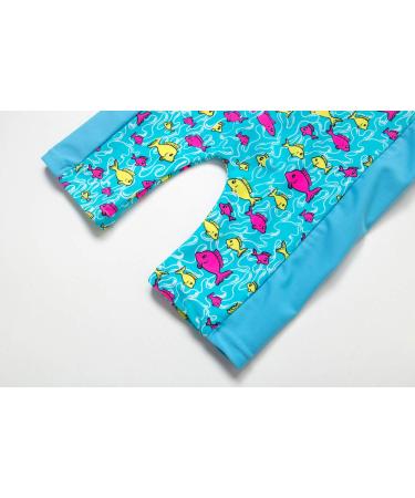 Bonverano Baby Boys Long-Sleeve Swimsuit UPF 50+ Sun Protection - Lake Blue 6-9 Months - Buy Online on GoSupps.com