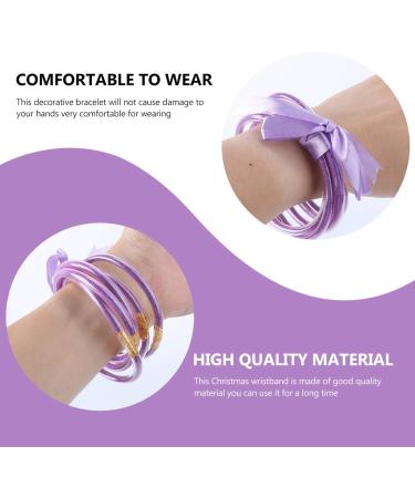 Ciieeo 1pc Ribbon Glitter Bracelet Filled Soft Bracelet Bowknot Bangle Bracelet Jelly Bracelets for Girls Accessories for Men Creative Bracelet Christmas Socks Plastic Man Purple Simple Purple 7.5x7.5cm - Buy Online on GoSupps.com