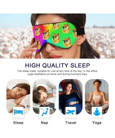 Unisex Rainbow Shiba Inu Doge Life Sleep Eye Mask - Comfortable Shade Cover - Buy Online on GoSupps.com
