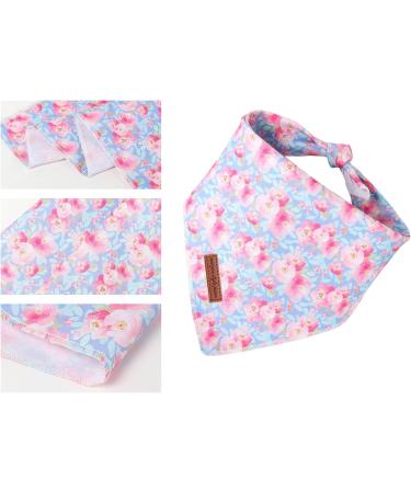 Shop Unique Summer Dog Triangle Neck Scarf - High-Quality Pink Flower Design for Small Medium and Large Dogs & Cats - Buy Online on GoSupps.com