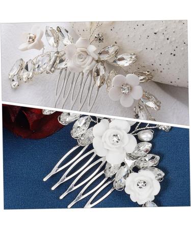 Healeved Bridal Hair Comb Bridal Hair Side Comb Flower Hair Side Comb Decorative Hair Comb Wedding Hair Comb Floral Hair Comb Wedding Hair Accessories Flower Hair Accessories White Metal - Buy Online on GoSupps.com