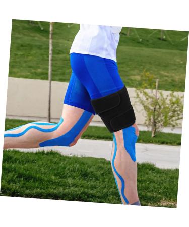 Thigh Leggings & Hamstring Brace for Women | Adjustable Compression Sleeve & Support for Groin Strain | Dance Pads in Black Spandex - Buy Online on GoSupps.com