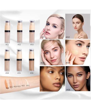 Liquid Foundation Liquid Foundation with Built-in Brush Long-Lasting Full Coverage Skin Care (05) - Buy Online on GoSupps.com