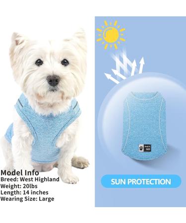 KYEESE Reflective Quick Dry Dog Shirt | Lightweight Soft Breathable Vest for Small Medium Dogs | Blue | 14 Chest - Buy Online on GoSupps.com